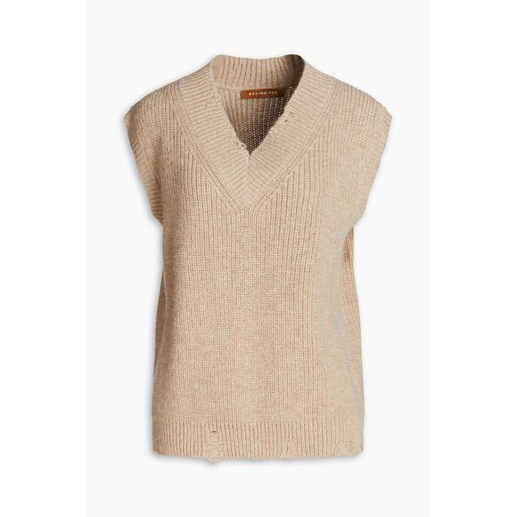NWT Rejina Pyo Sydney Sweater Vest in Oat Alpaca Beige Tan Medium - Picture 2 of 12